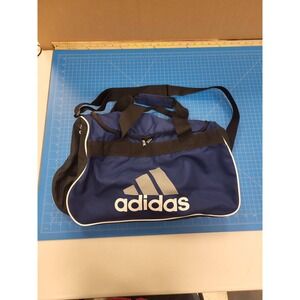 Adidas Duffel Bag Blue Black White Gym Travel‎ Sport Carry On Shoulder Bag